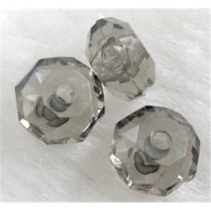faceted rondelle Acrylic Bead, transparent, gray, 8mm dia [PSAC17C08-8MM]