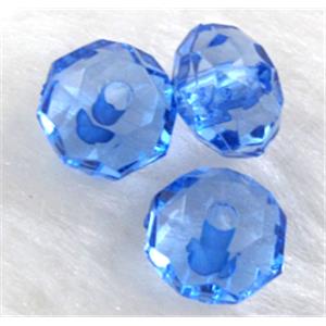 faceted rondelle Acrylic Bead, transparent, blue, 10mm dia [PSAC17C09-10MM]