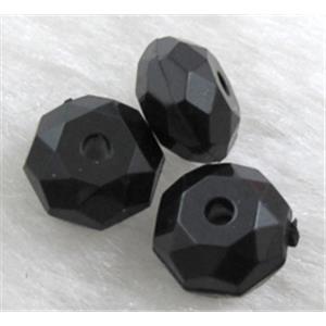 faceted rondelle Acrylic Bead, transparent, black, 8mm dia [PSAC17C12-8MM]
