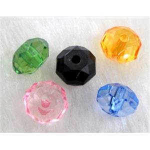 faceted rondelle Acrylic Bead, transparent, mixed, 10mm dia [PSAC17MIX-10MM]