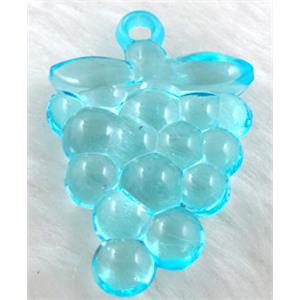 Grape Acrylic pendant, transparent, aqua, 16x38mm,approx 270pcs [PSAC18C02]