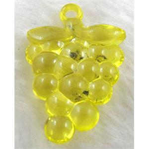Grape Acrylic pendant, transparent, yellow, 16x38mm,approx 270pcs [PSAC18C03]