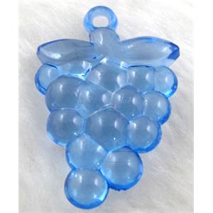Acrylic pendant, grape, blue, 16x38mm,approx 270pcs [PSAC18C07]