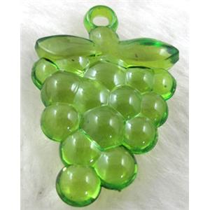 Acrylic pendant, grape, green, 16x38mm,approx 270pcs [PSAC18C08]