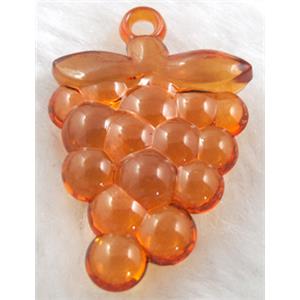Acrylic pendant, grape, orange, 16x38mm,approx 270pcs [PSAC18C09]