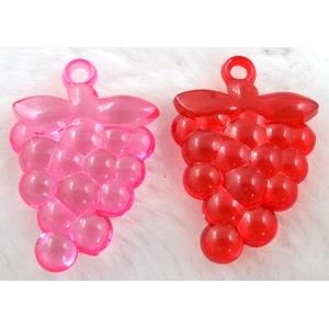Acrylic pendant, grape, mixed color, 16x38mm,approx 270pcs [PSAC18MIX]