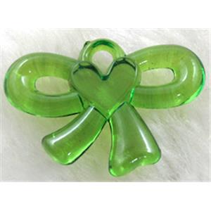 Acrylic pendant, bowknot, green, 33x22mm, approx 580pcs [PSAC21C05]