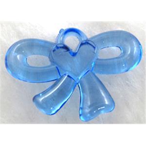 Acrylic pendant, bowknot, blue, 33x22mm, approx 580pcs [PSAC21C09]