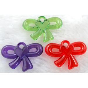 Acrylic pendant, bowknot, mixed color, 33x22mm, approx 580pcs [PSAC21MIX]