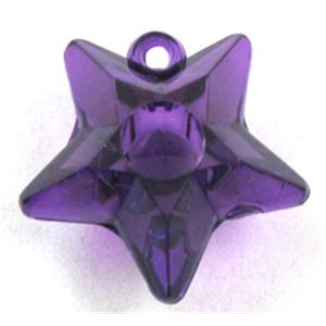 Acrylic pendant, star, transparent, deep purple, 25mm dia, approx 435pcs [PSAC22C06]
