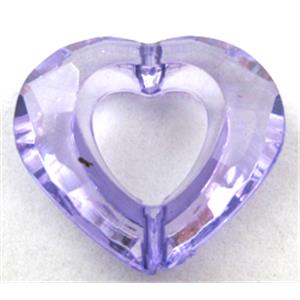 Acrylic bead, heart, transparent, lavender, 28x24mm, approx 523pcs [PSAC27C09]
