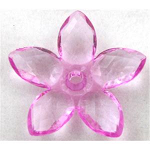 Acrylic bead, flower, transparent, purple, 22mm dia, approx 1600pcs [PSAC28C02]