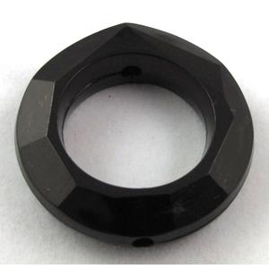 Acrylic bead, ring, black, 30mm dia, approx 390pcs [PSAC29C01]