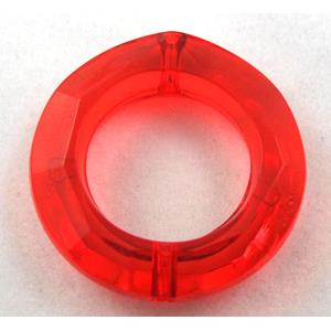 Acrylic bead, ring, transparent, red, 30mm dia, approx 390pcs [PSAC29C05]