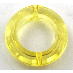 Acrylic bead, ring, transparent, yellow, 30mm dia, approx 390pcs [PSAC29C08]