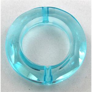 Acrylic bead, ring, transparent, aqua, 30mm dia, approx 390pcs [PSAC29C09]