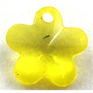 Acrylic pendant, flower, transparent, yellow, 19mm dia, approx 950pcs [PSAC32C10]