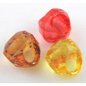 Acrylic pendant, transparent, mixed, 11x12mm, 4mm hole [PSAC35]