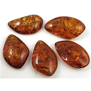 amber pendant, freeform, coffee, approx 28-45mm [PSAM08]