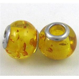 Amber Beads, NR, rondelle, yellow, approx 14.5mm dia, 5mm hole [PSAM24]