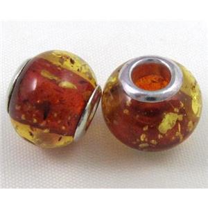 Amber Beads, NR, rondelle, red, approx 14.5mm dia, 5mm hole [PSAM26]