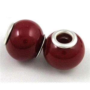 Amber Beads, NR, rondelle, deep-red, approx 14.5mm dia, 5mm hole [PSAM28]