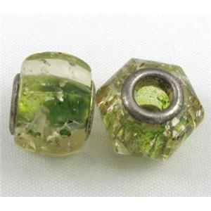 green Amber Beads, NR, approx 16mm dia, 5mm hole [PSAM36]