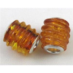 Amber Beads, NR, yellow, approx 12x14mm, 5mm hole [PSAM46]