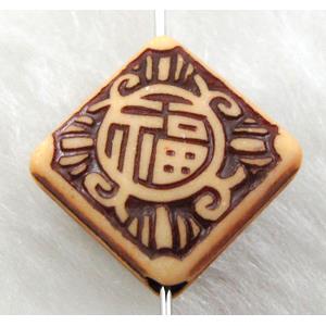 Antique Style red plastic bead, square, 16x16mm, approx 500pcs [PSAS2313]