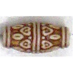 Antique Style red plastic bead, barrel, 10x23mm, hole:4mm, approx 400pcs [PSAS2542]