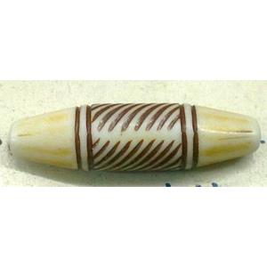 Antique Style red plastic bead, rice-shape, 8x29mm, approx 420pcs [PSAS2607]