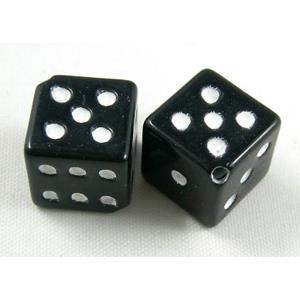 Plastic Dice Beads, cube, corner-drilled, 12x12mm,250pcs approx [PSCH001]