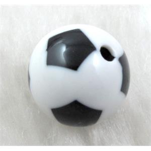 Resin Football Beads, 15mm dia, approx 250pcs [PSCH035]