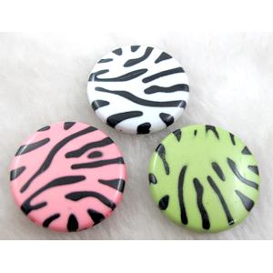 Zebra Resin Coin Beads Mixed, 30mm dia, approx 250pcs [PSCH037]