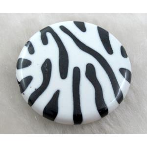 Zebra Resin Coin Beads White, 30mm dia, approx 125pcs [PSCH037C01]
