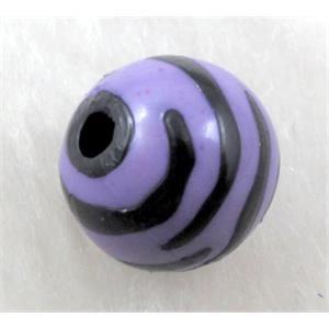 Round Resin Beads Zebra Purple, 12mm dia, approx 535pcs [PSCH039C05]