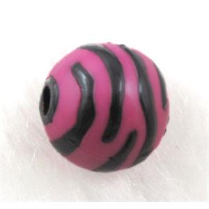 Round Resin Beads Zebra Hotpink, 20mm dia [PSCH039C06-20MM]