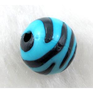 Round Resin Beads Zebra Blue, 16mm dia [PSCH039C07-16MM]