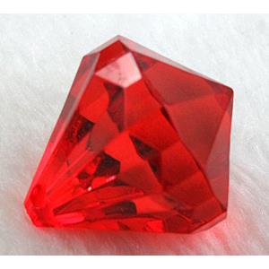 Transparent Acrylic Diamond Pendant, 35mm dia, approx 80pcs [PSD01C01]
