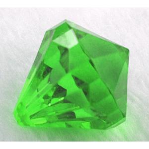 Transparent Acrylic Diamond Pendant, green, 35mm dia, approx 80pcs [PSD01C03]