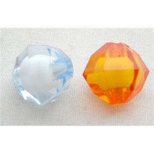Acrylic Beads, faceted round, mixed color, 12mm dia, 675 beads approx [PSFR001]
