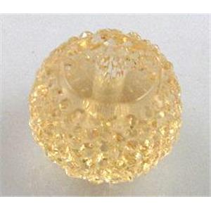 resin Rhinestone bead, rondelle, yellow, 12mm dia [PSLT11-12MM]