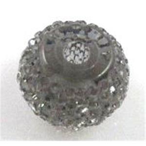 resin rhinestone bead, rondelle, grey, 8mm dia [PSLT13-8MM]