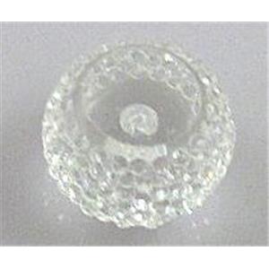 resin rhinestone bead, rondelle, clear, 10mm dia [PSLT17-10MM]