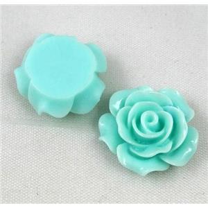 resin bead, rose, flat back, approx 20mm dia [PSLT24]