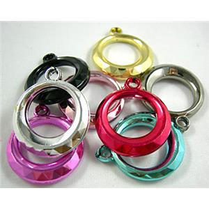 Ring Pendant, Mix Color Faceted Plastic Beads, 28mm dia [PSP014]