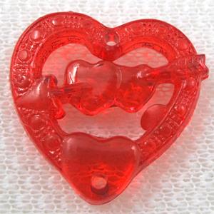 Acrylic bead pendant, heart, green, approx 21x26mm, 300pcs [PSP020C06]
