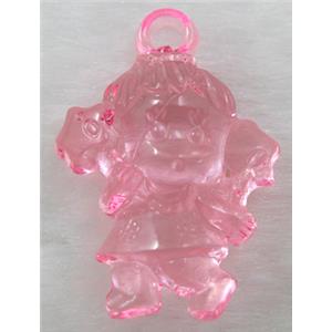 Acrylic pendant, angel, pink, approx 22x32mm, 190pcs [PSP021C04]