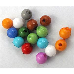 Plastic round Beads, Mix color, 10mm dia, approx 4000pcs [PSR06-10MM]