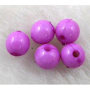 Plastic Beads, round, Purple, 10mm dia, approx 4000pcs [PSR06C01-10MM]